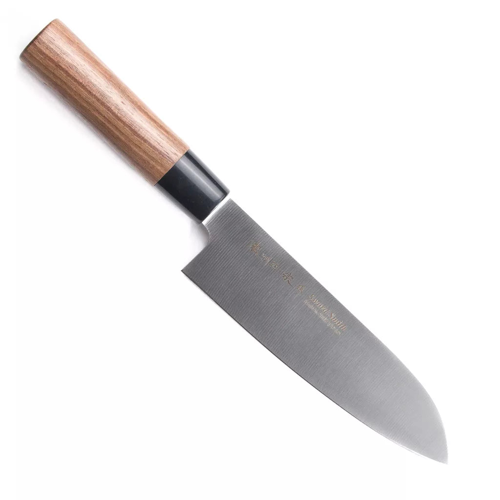 Satake Noushu Masamune Santoku szakácskés diófa markolattal 16,5 cm - Japán konyha