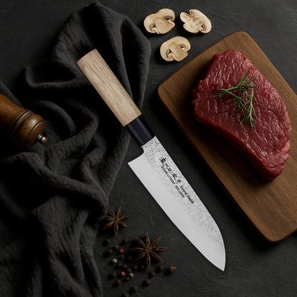 Satake Nashiji Natural Santoku japán szakácskés 17 cm - Japán konyha
