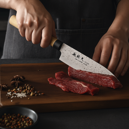 Satake Nashiji Natural Santoku japán szakácskés 17 cm - Japán konyha