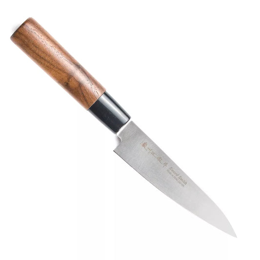 Satake Noushu Masamune Saku univerzális konyhai kés, 12 cm, diófa markolattal - Japán konyha